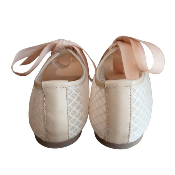 Intentionally Blank Valley Mesh Ballet Flats Size 5 Light Nude Bow Balletcore - Picture 5 of 10